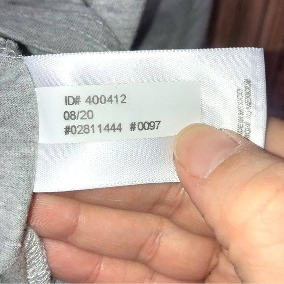 Express Light Gray Short Sleeve Tee with Dots - Picture 6 of 7